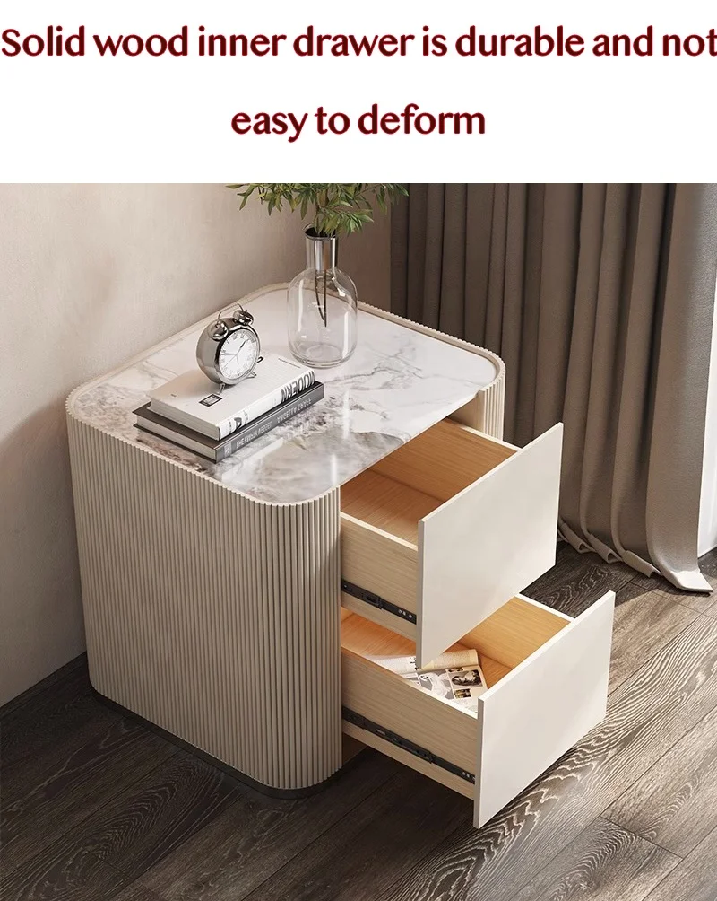 2023 low price luxury wireless charging bedside table with fingerprint lock