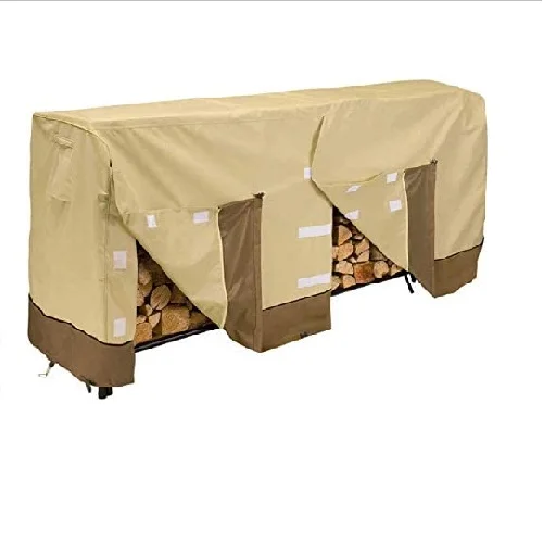 Firewood Rack Cover 8 Ft, Log Rack Cover, Heavy Duty and Water Resistant 600D Oxford All Weather Protection Firewood Cover