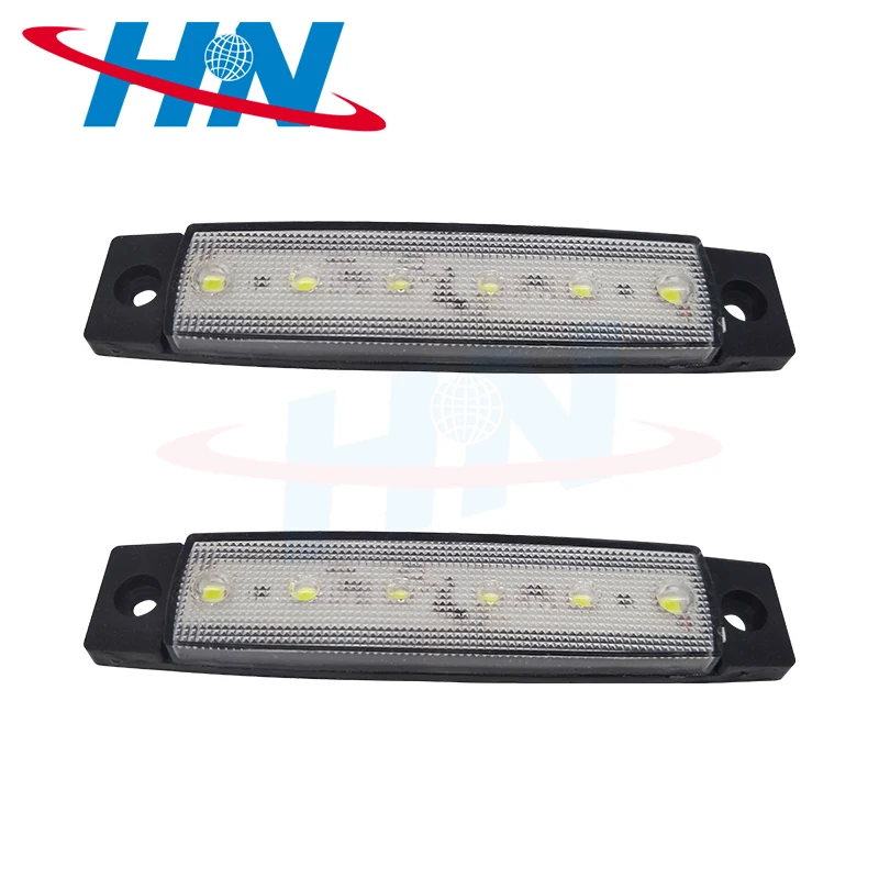  Световой сигнал грузовик светодиодные лампы 24V 6LED Светодиодный Боковой габаритный фонарь для