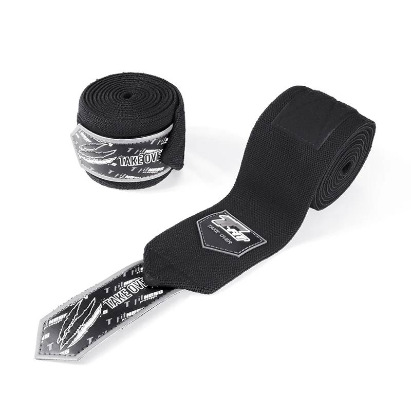 Custom Elastic Heavy Duty Fitness Knee Wraps for Weightlifting