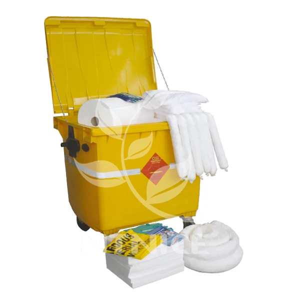600 LTR OIL SPILL KIT  4 WHEELED BIN for Workplace Emergency Response