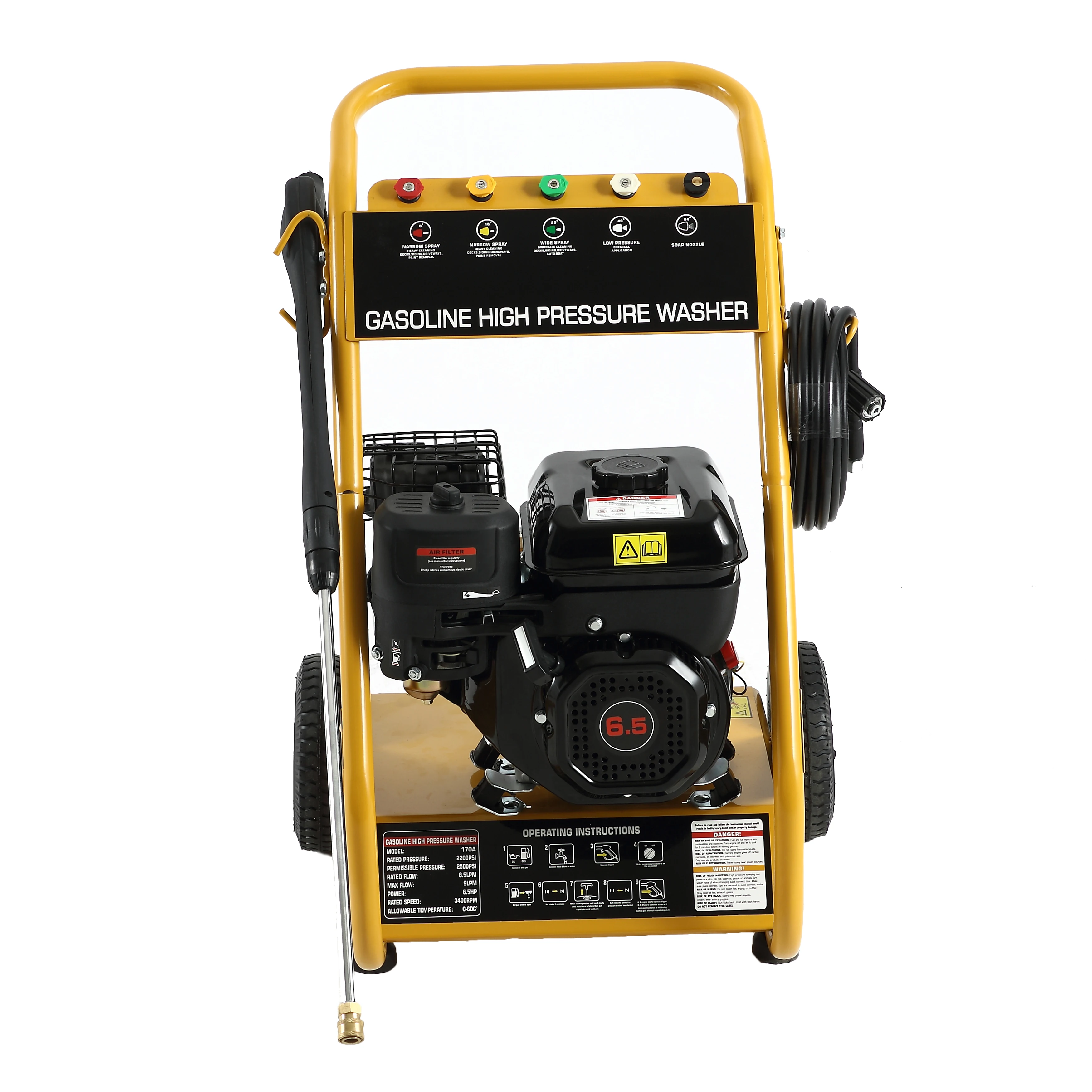 Очистка автомобиля для садовой фермы 150 бар 6 5 л.с. 4-тактный ОВ 2600psi OEM бензиновый двигатель мойка высокого давления