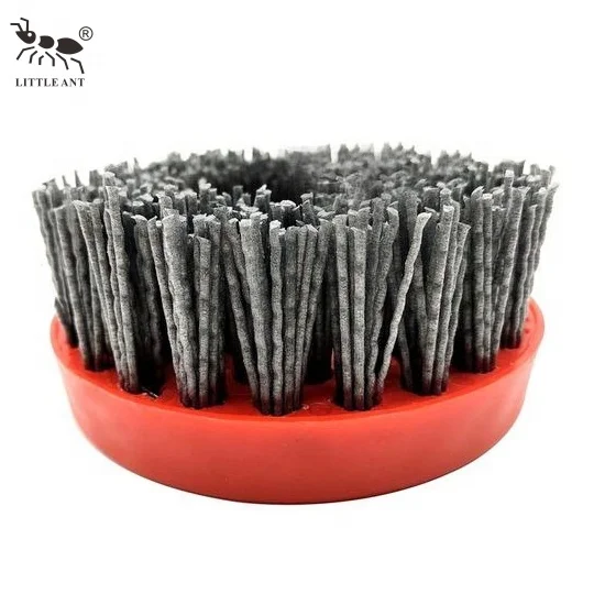 LITTLE ANT Round  Fiber Nylon Abrasive Diamond Polishing Silicon Carbide Antique Brush for Granite Engineering Stone