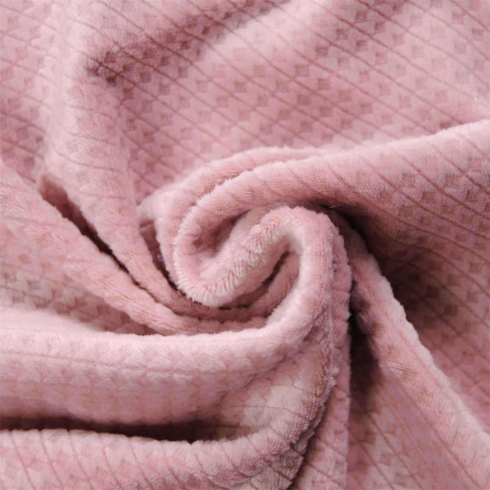 Super Soft Microfiber Polyester Spandex Knitted Velvet Jacquard Fabric for Lady Overcoat