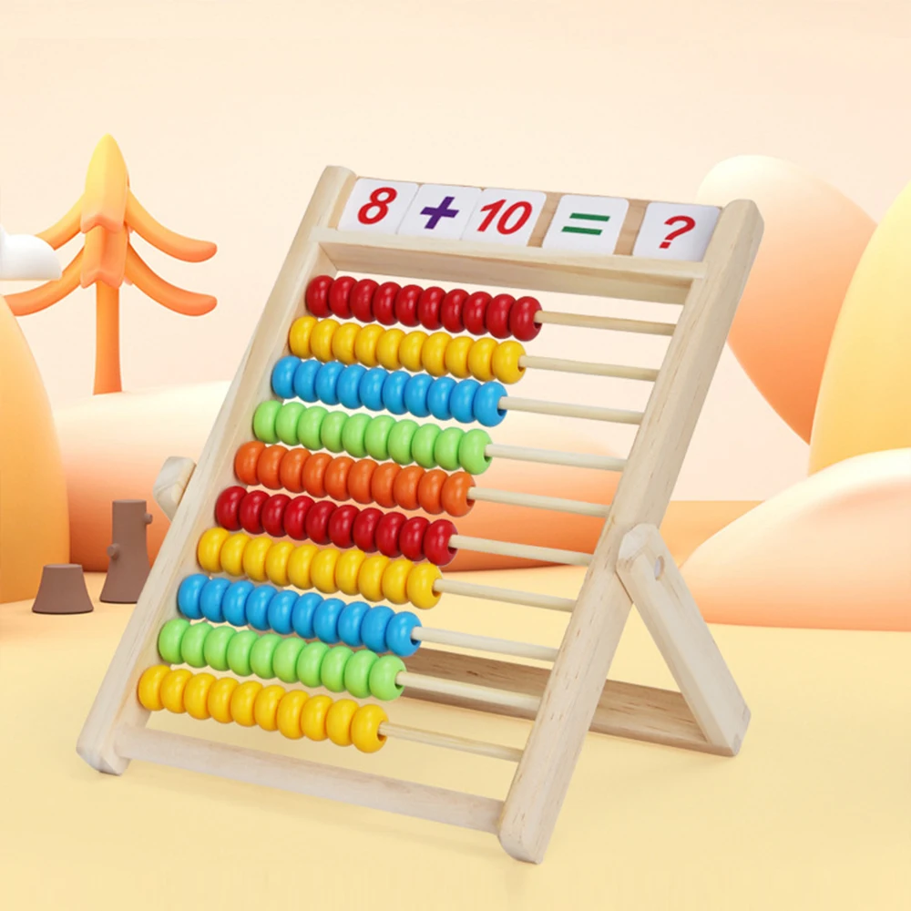 The New Multifunctional Number Calculation Stand Wooden Abacus Montessori Educational Counting Toy For Kids Toddler Boys & Girls