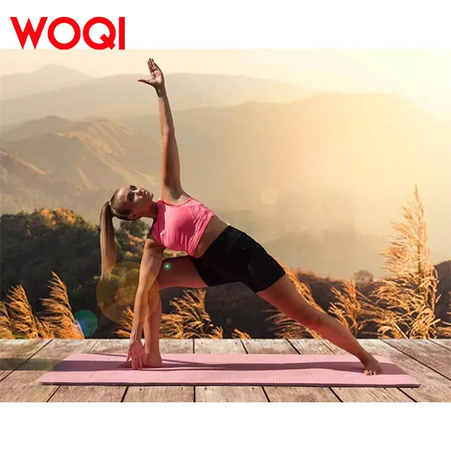 WOQI Wholesale Customized Environmentally Friendly TPE Yoga Mats for Home Fitness Printing Yoga Mats