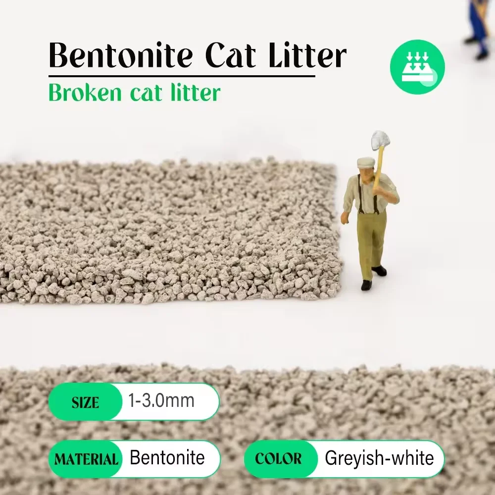 OEM Factory Wholesale Deodorization Clumping Low Dust Small Particle Strong Clumping Mineral Crush Bentonite Cat Litter