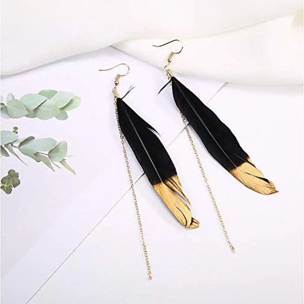 High quality  Decorative Accessories, Handmade Ornaments  6-8 inch cheap golden paint spraying goose feathers