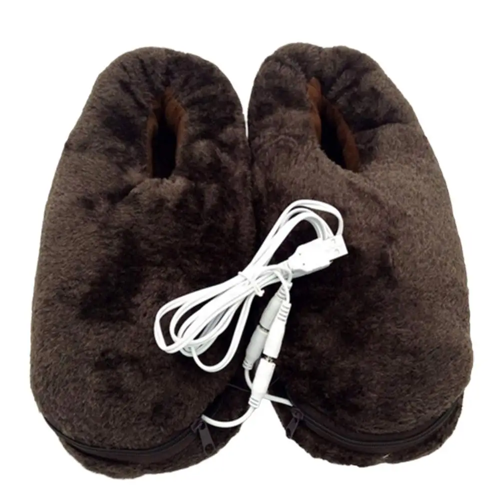 Winter Cold Weather Indoor Wear Free Size Heated Shoes Keep Women Men Foot Warm House Slipper Shoes