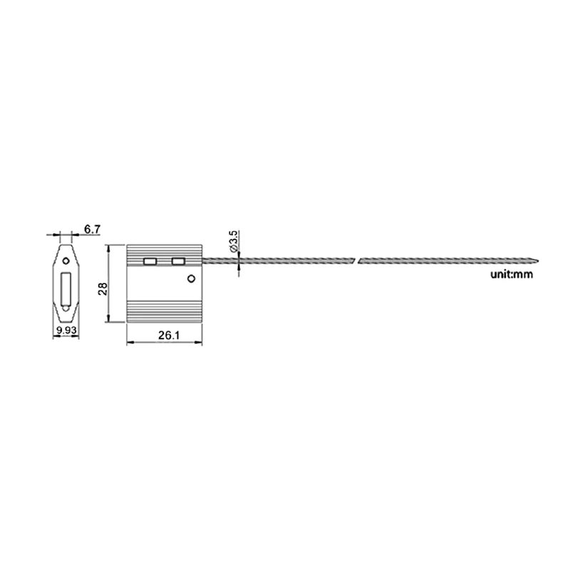 OY-CS107 Safety Logistic Galvanized Tamper Proof Square Oil Tank Cable Security Lock Seal