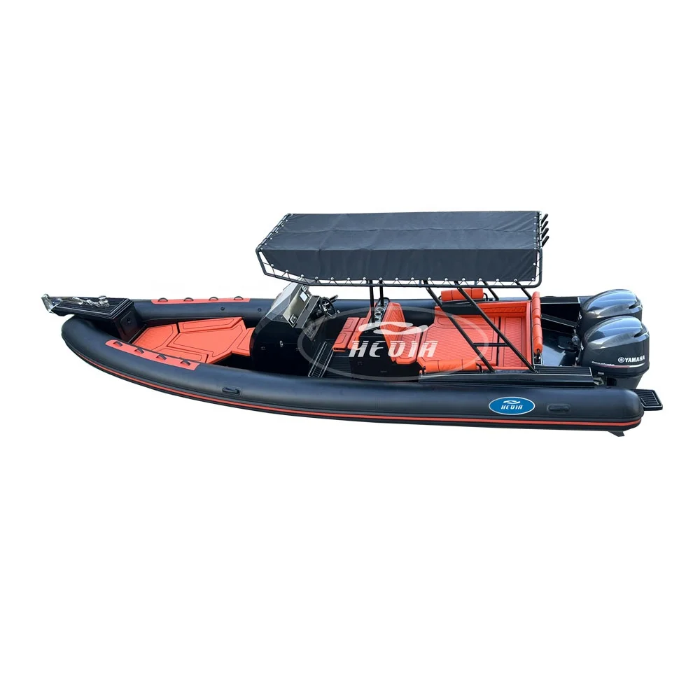 CE Certified 28ft RIB860 High Speed Aluminum Hull RIB PVC Tube inflatable boat With Console and Seat