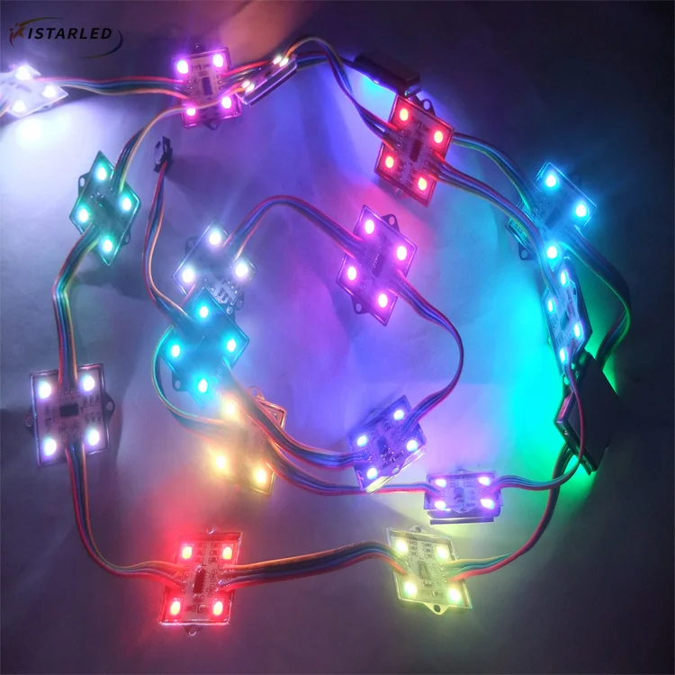Ws2811 ws2801 квадратный 35 мм 36 4led smd5050 rgb пиксельный светодиодный модуль