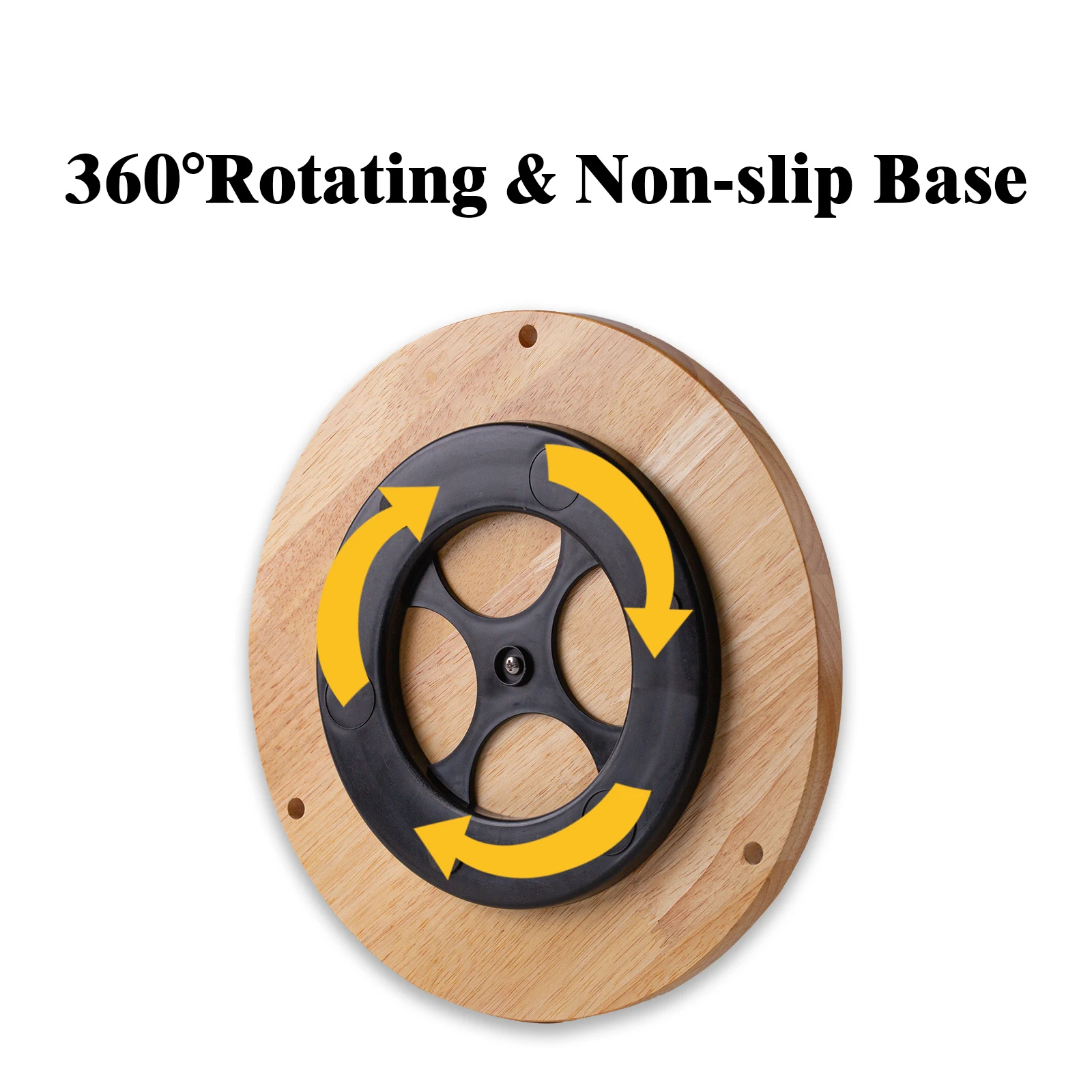 XH 2 tier rotating kitchen wood lazy susan turntable for cabinet, 2 tier lazy susan with stainsteeless rods