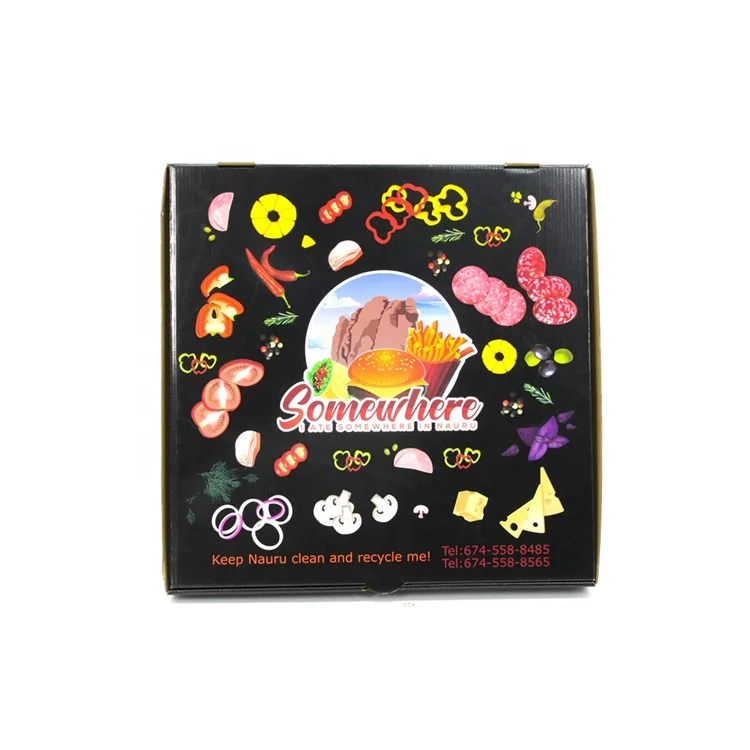 Wholesale Custom Logo Food Packing Corrugated Carton Box High Quality Recyclable Durable Pizza Packaging Boxes for Christmas