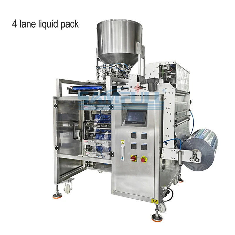 Automatic multilane tomato sauce packaging machine 8 lines 4 side seal sachet malt vinegar packing machine