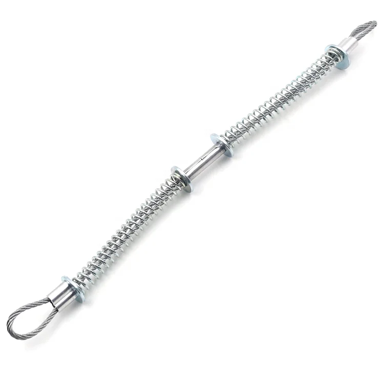 Safety tension spring galvanized steel wire whipcheck sling cable with hose