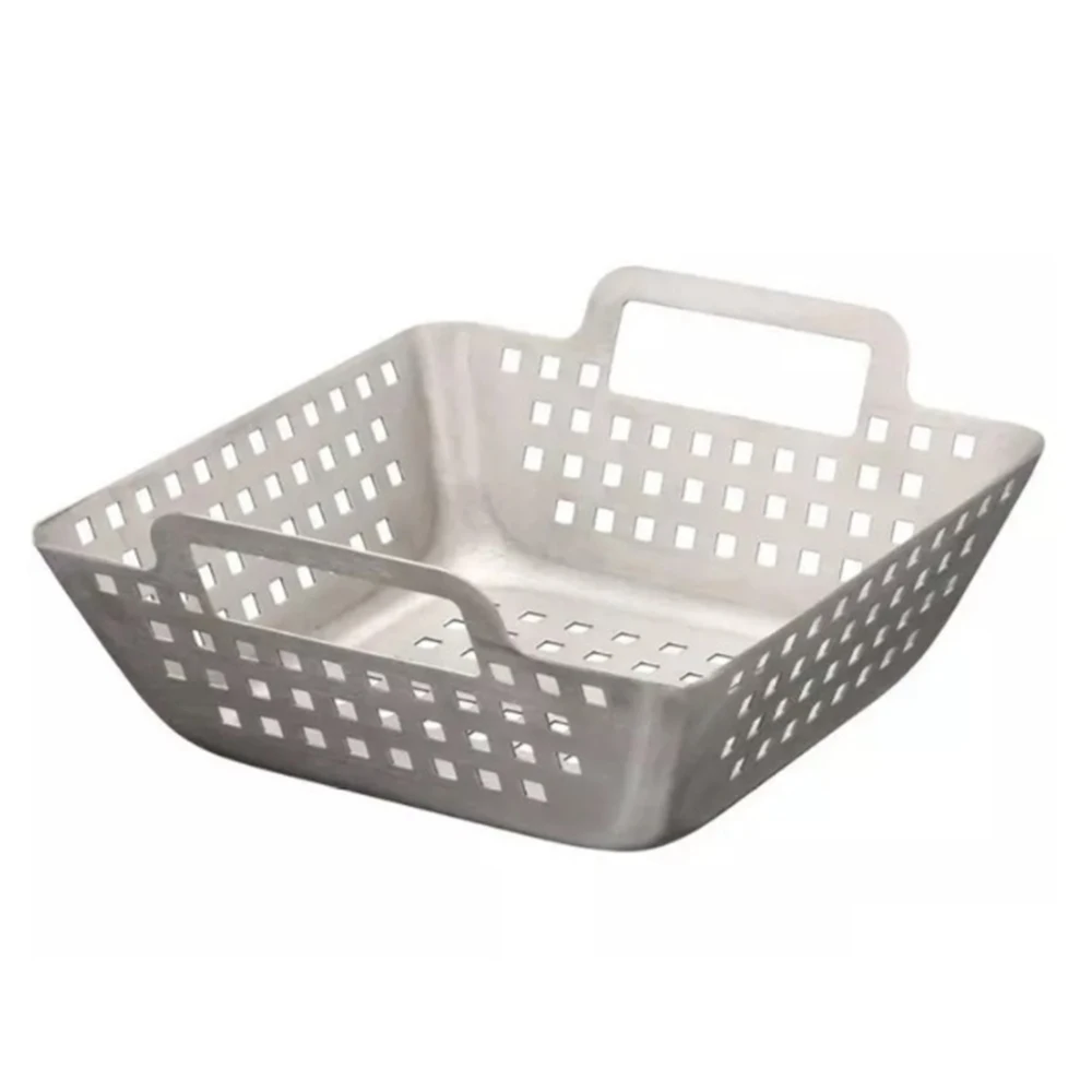 Stainless Steel Durable Barbecue BBQ Grilling Basket Wok Grill Top For Fish Steak Vegetable