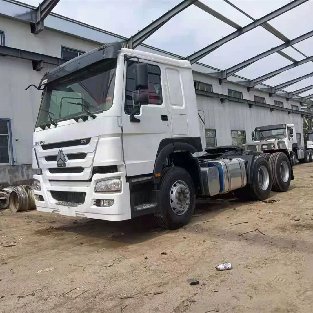 Used Sinotruk Howo 371 6x4 White Color Truck Lorry Head Heavy Duty 8x4 Tractor Head 10 12 wheels Trailer Towing Head Prime Mover