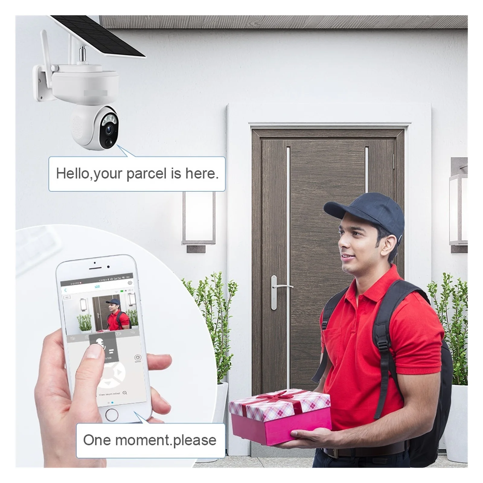 Senhuo 3MP Secure Battery Camera  Solar Panel Two-way Audio Wireless Outdoor Full Color Night Vision Monitoring P2P