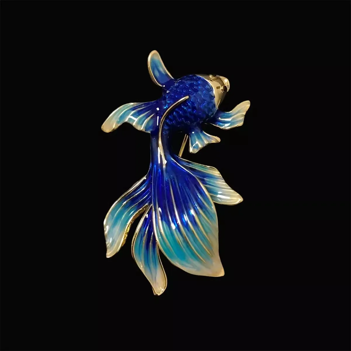 Vintage Retro Enamel Lucky Fish Brooch Fashion Jewelry Gold Fish Brooch Pin For Women Clothing