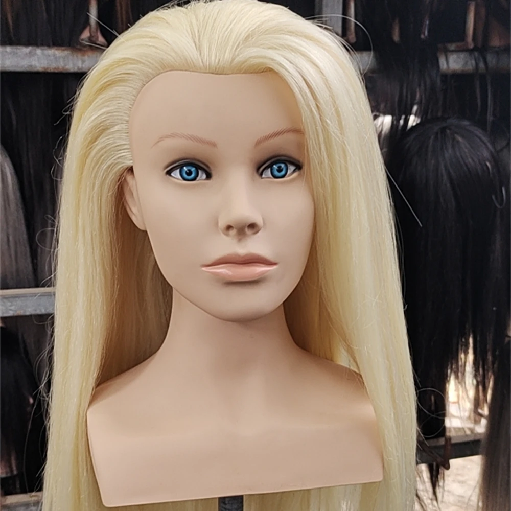 Mannequin Hair For Training Head Professional Styling Head 100% Heat Temperature Fiber Hair 24inch Long Thick Smooth Braid Train