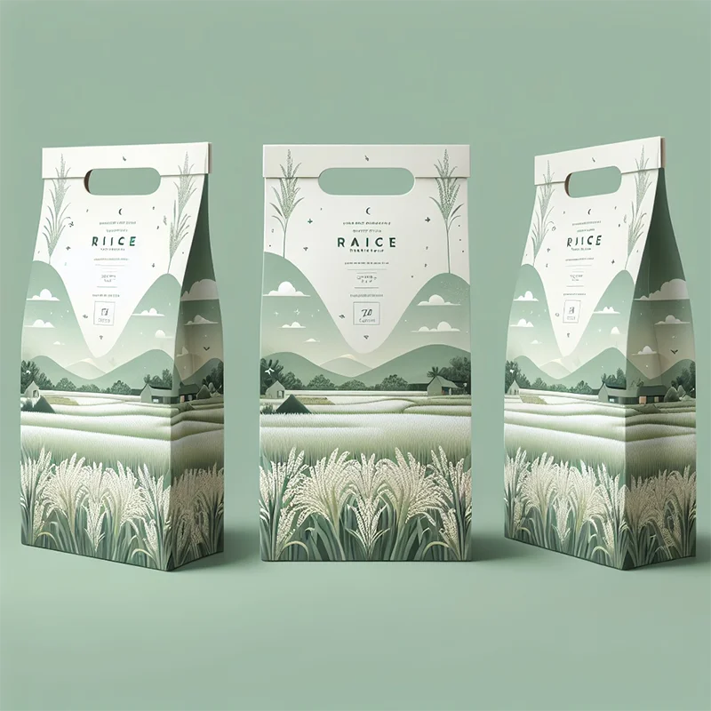 Custom Rice Packaging Bag Storage Leakage Prevention 5kg 10kg 25kg 50kg Plastic Package Rice Bag With Wrist Buckle