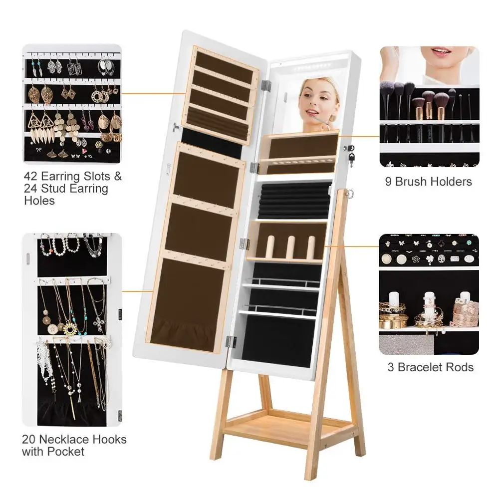 Chinese furniture antique mirrored cabinet for jewelry hardware  Jewelry Cabinet With Storage Shelves Jewelry Armoire