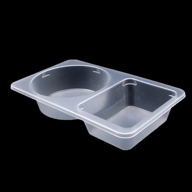 WHOLE SALE 2 Compartment Sealing Film PP EVOH High Barrier Disposable Plastic Sauce Tray