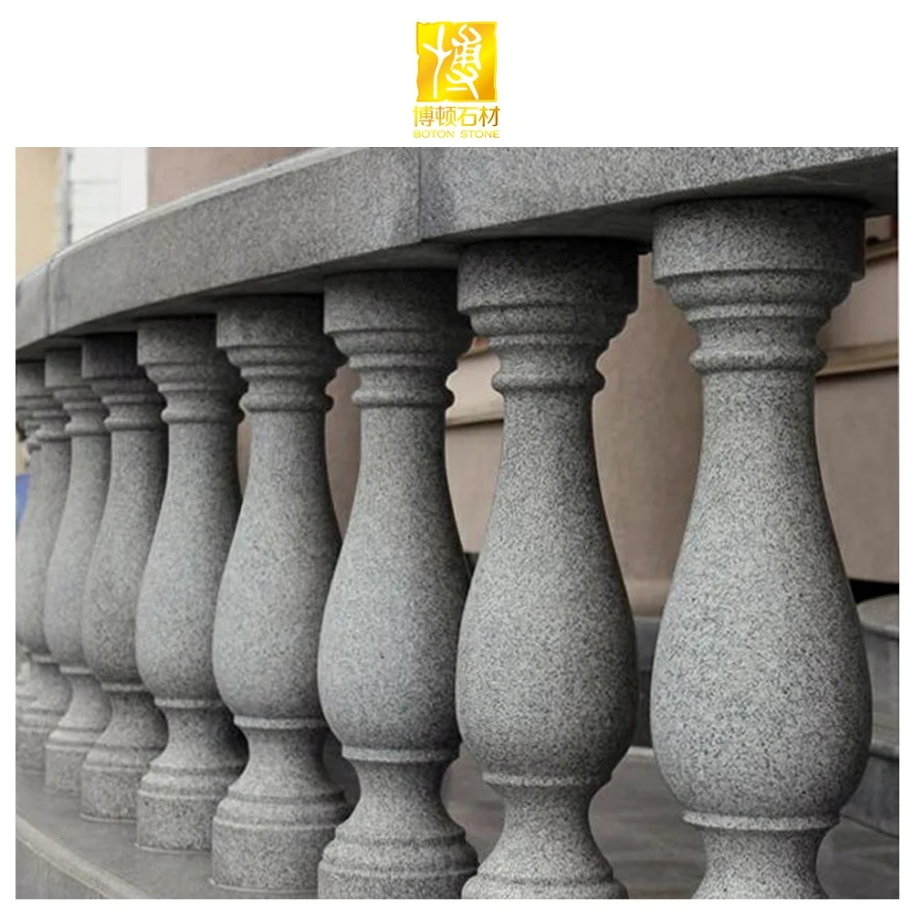 BOTON STONE Decoration Natural Handrail Stone Polished Flooring Staircase Railing Granite Balusters