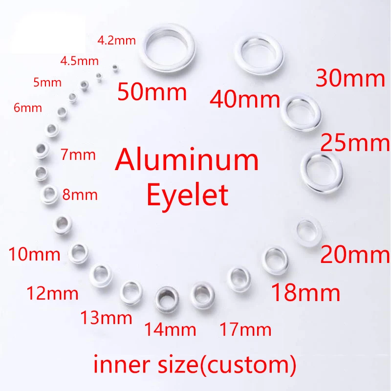 Custom Size 4.2mm-50mm Rustless Round Metal Eyelet Aluminum Eyelets