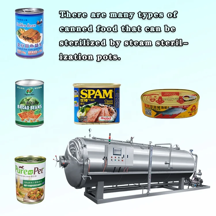 Autoclave bottle pasteurization machine Water spray rotary retort canned food sterilization machine