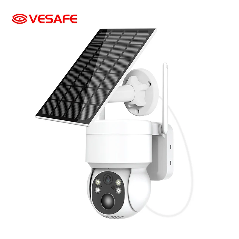 Vesafe 3MP WIFI Wireless Solar Camera Solar CCTV PTZ Camera Outdoor iCSee Solar PTZ Dome Cameras