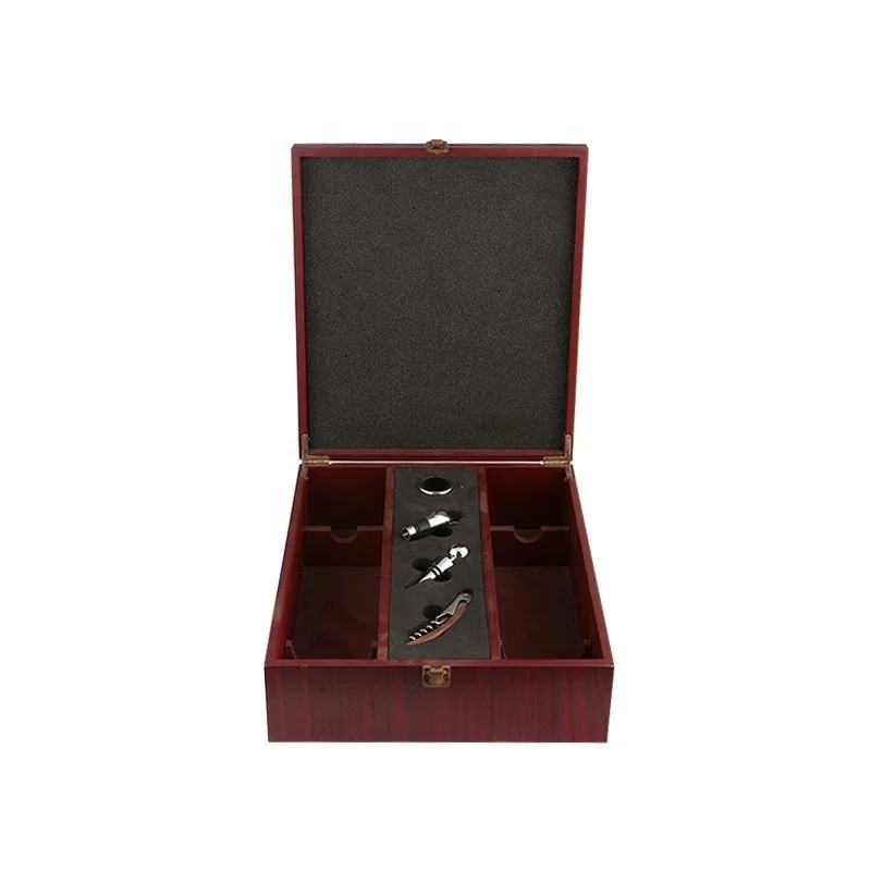 Deluxe wooden box wine gift set with chess wine accessories wooden box gift set wine bottle opener tool set bar accessories