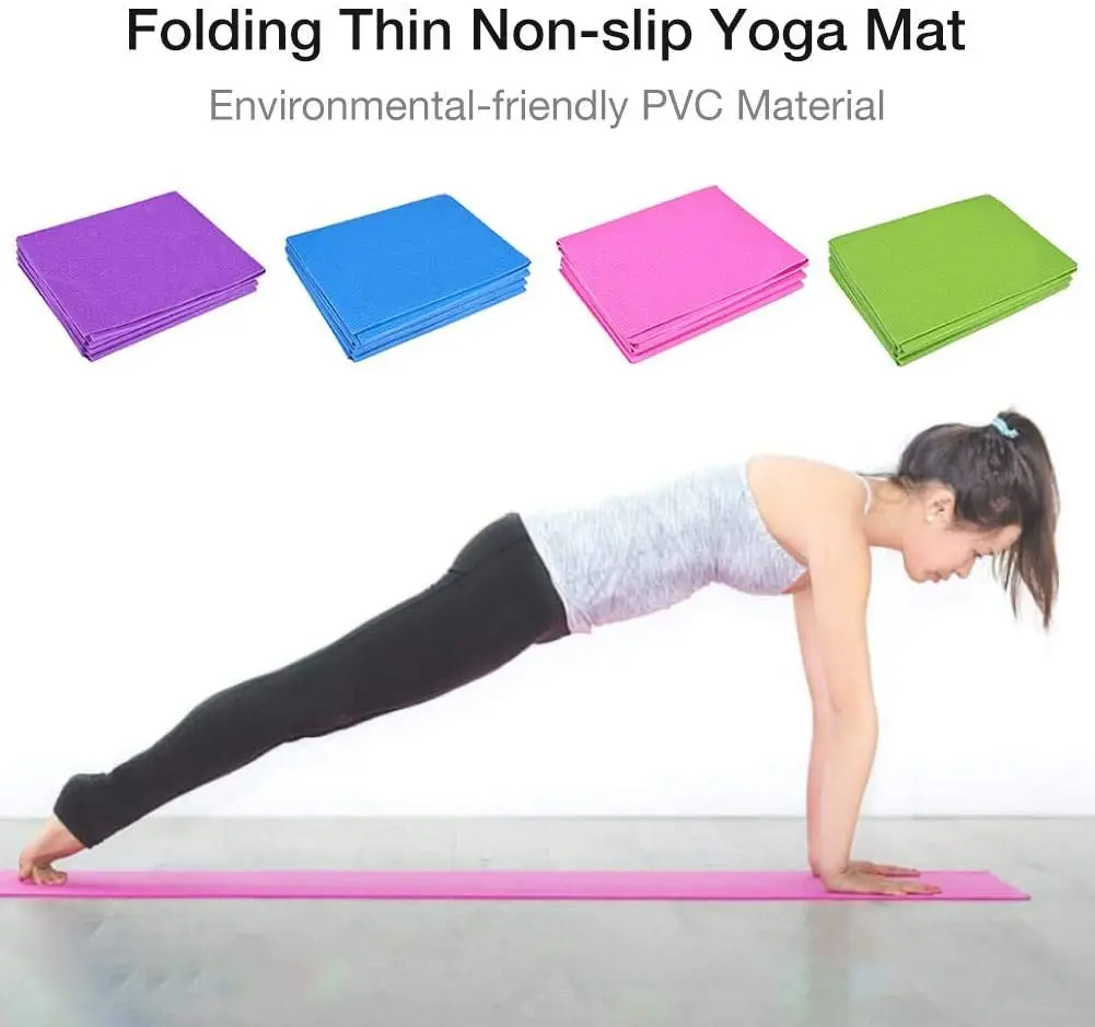 Foldable Yoga Mat for Travel, Portable Non-Slip Training Mat Camping Mat, High Tear Resistance and Moisture Resistance