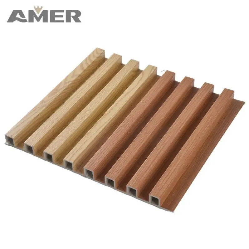 Amer Factory price Modern Wpc Exterior Outdoor Decorative Wood Plastic Composite Wall Panel The Great Wall Siding Ceiling Panel