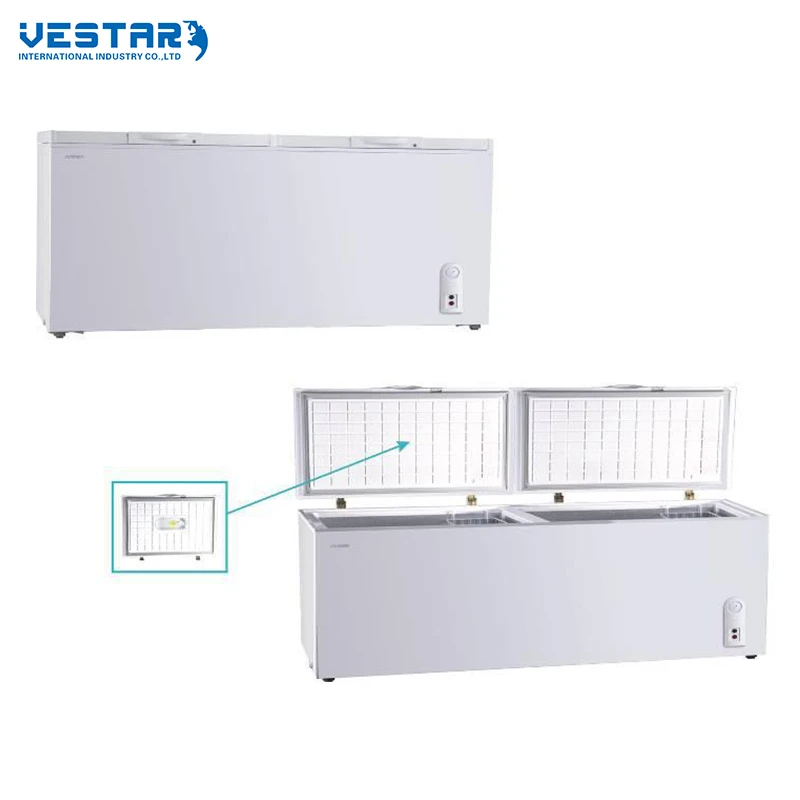 Wholesale 1000L Big Capacity Four Door Stainless Steel Chest Deep Freezers Upright Freezer Chest