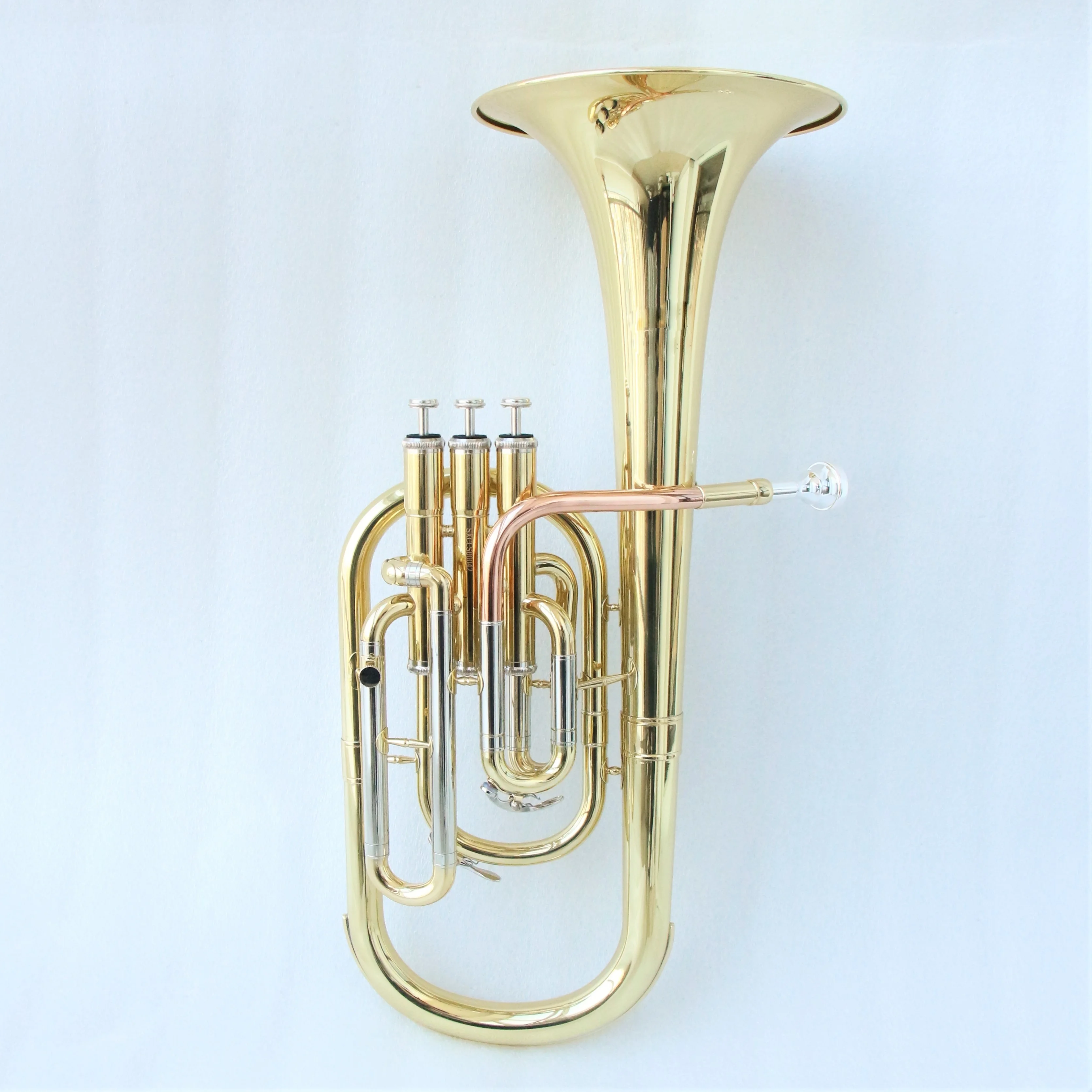 Wholesale good quality alto horn copy famous brand gold lacquered tenor horn