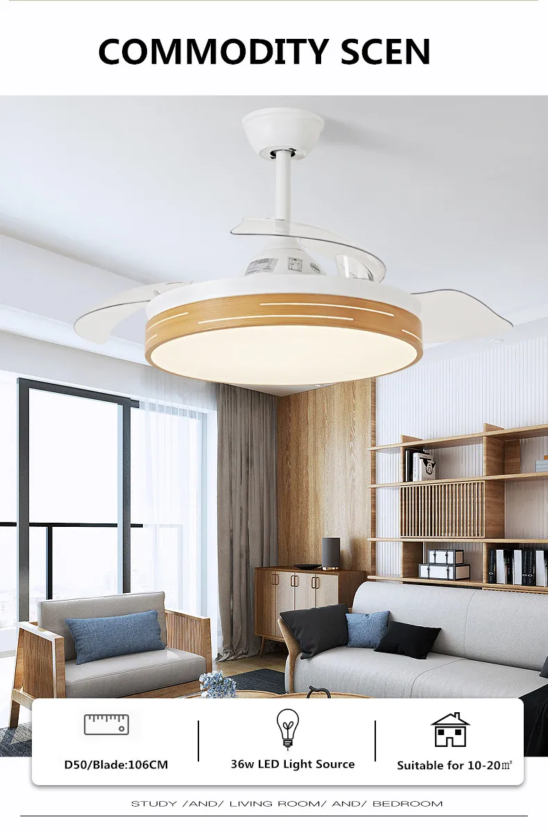 
Chinese Ceiling Fans Prices 42/52 inch Iron Blade Concealed Ceiling Fan Light 