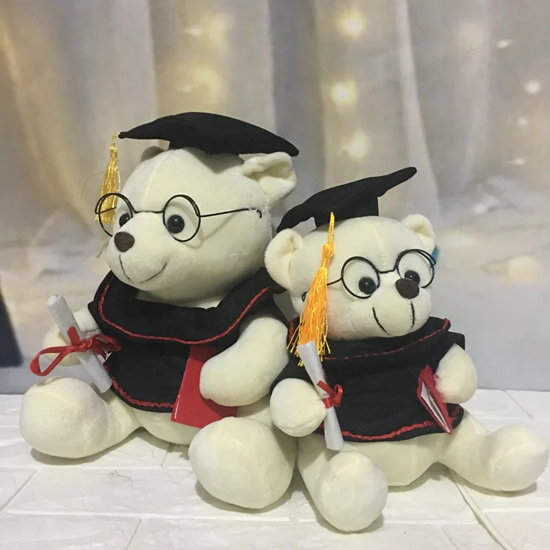New Arrival Stuffed Animal Plush Toy Graduation Bear Graduation Bachelors Uniform Custom Graduation Stuffed Hat & Gown dolls