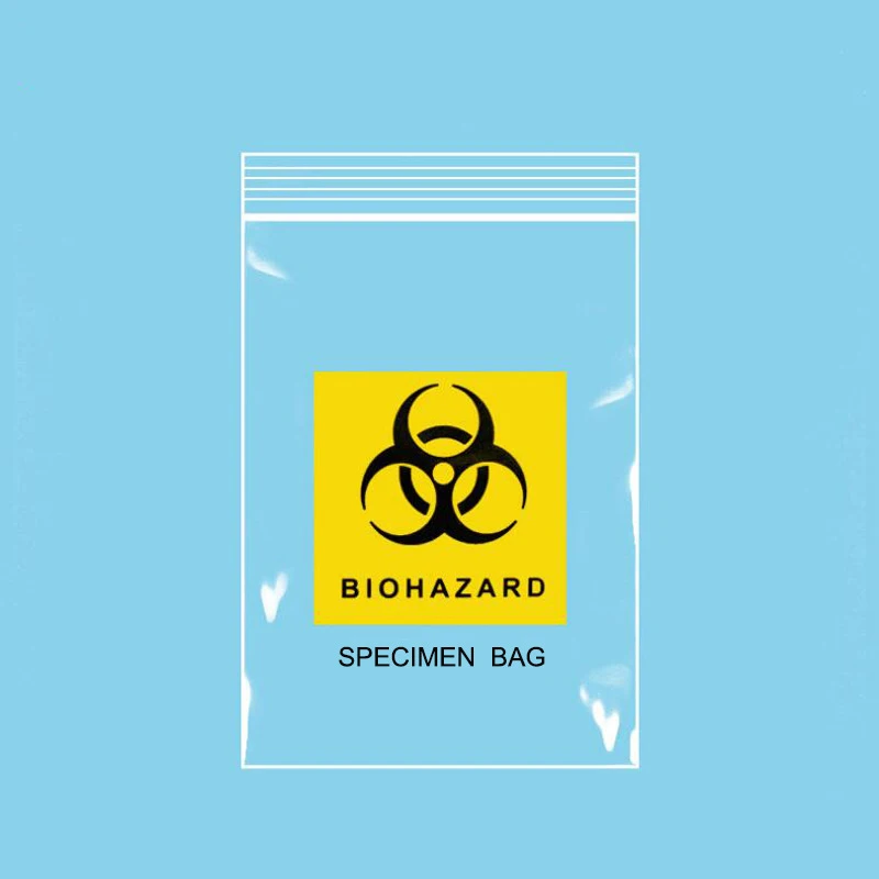 Medical Lab PE Plastic Bag Zip Lock Polybag Biohazard Specimen Bag