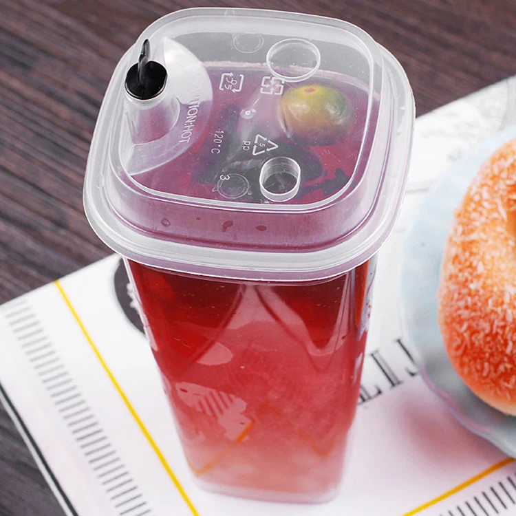 Plastic Takeaway Pp Disposable Plastic Juice Cup Bubble Tea Cup With Lid