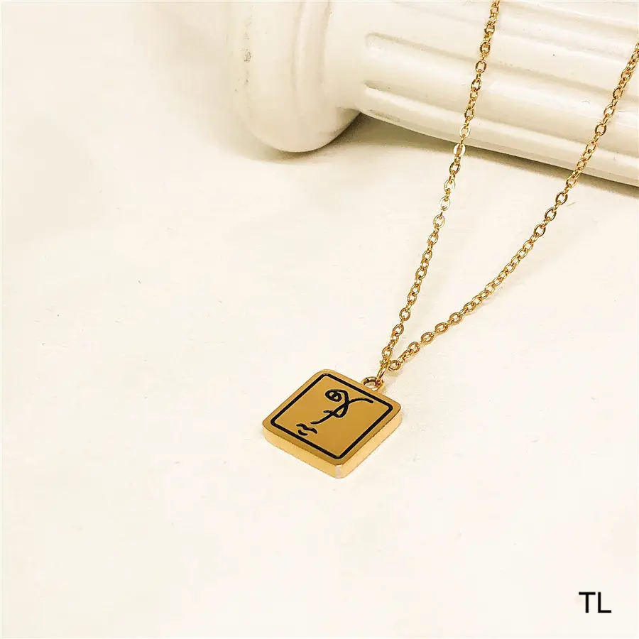 Manufacturer custom gold plated necklace high quality wholesale brand jewelry waterproof name necklace 18 carat gold chain