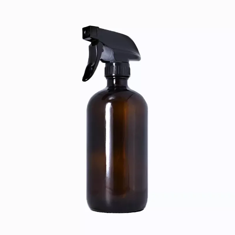 480ml empty amber Boston glass perfume spray bottle with refillable atomizer