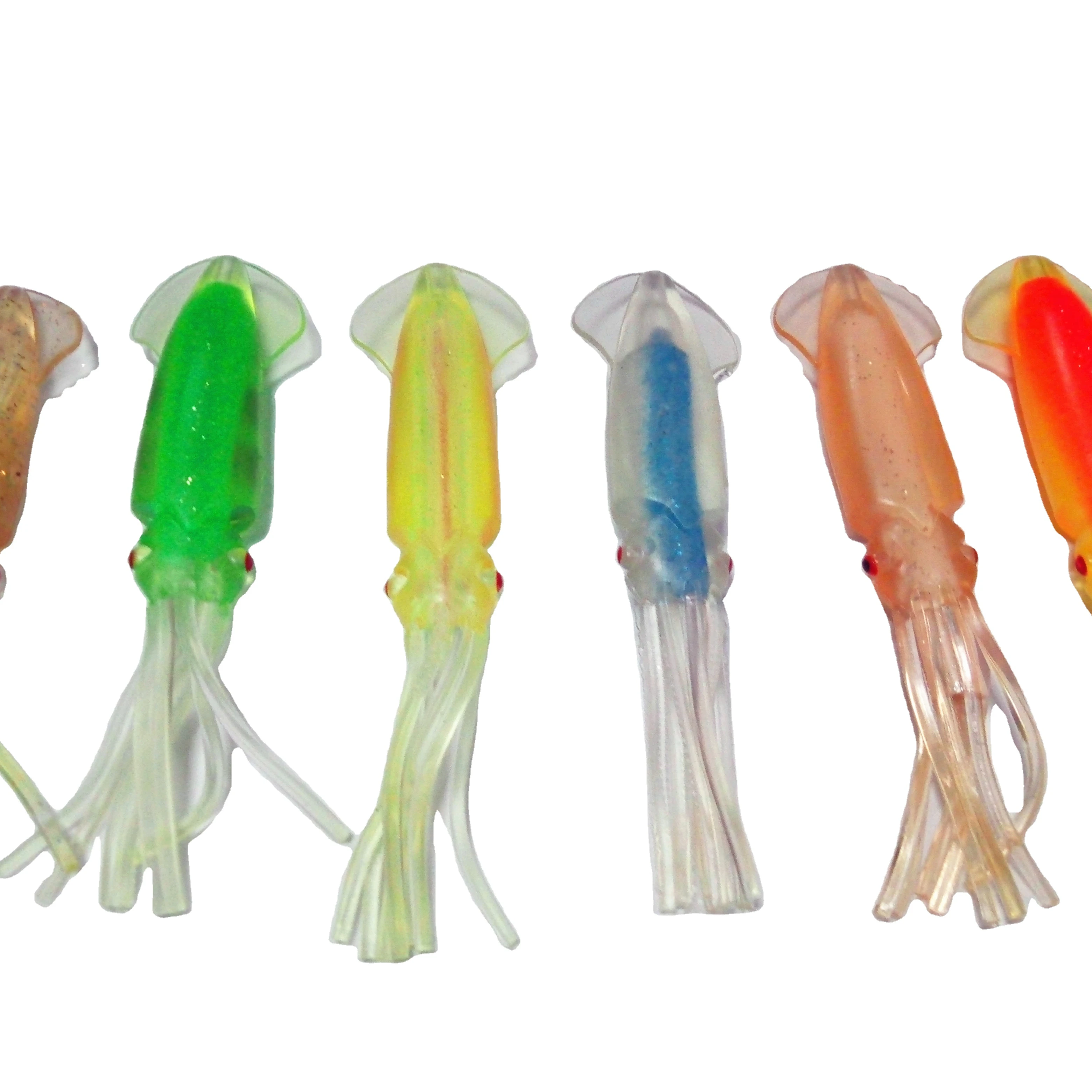 Soft pvc Luminous Fishing Octopus Squid lure Fishing Tackles Fishing Bait