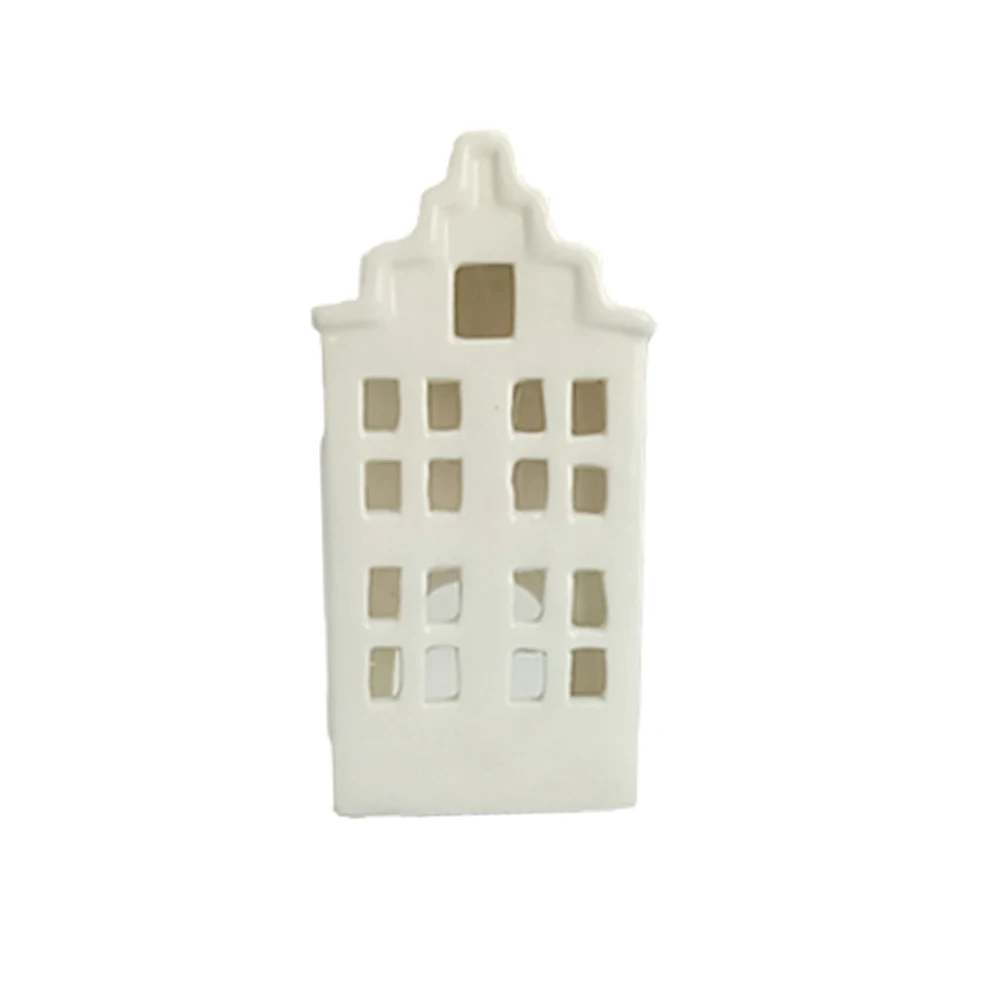 Porcelain candle holder Christmas village house