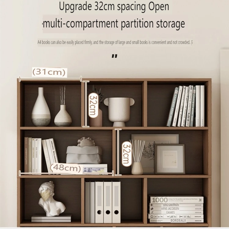 Modern Simple Tall 5 Shelf Large Capacity Open Sturdy Display Cabinet for Library Living Room & Home Office Bookcase Bookshelf