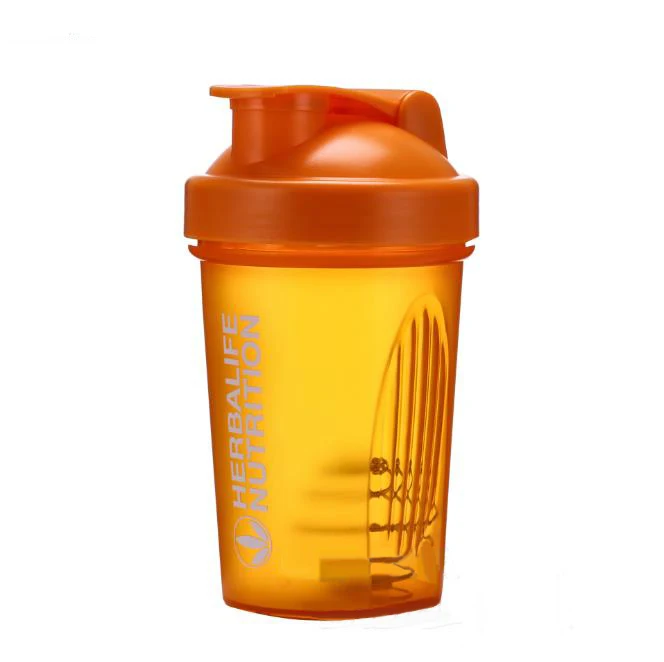 100% food safe BPA FREE plastic 0.4L gym sport cup shaker bottle with mixer