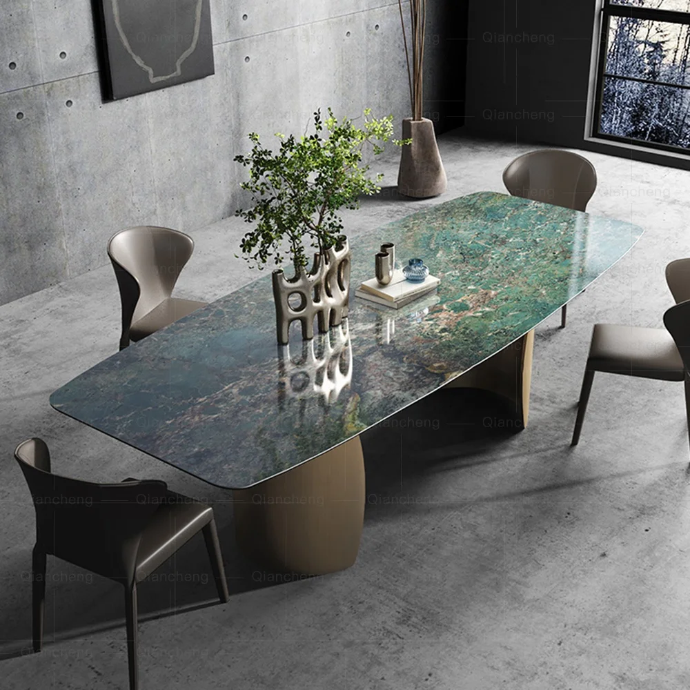 China online furniture store dining table with bronze base tianjin decent 63 modern oval stone dining table w/ bronze carbon