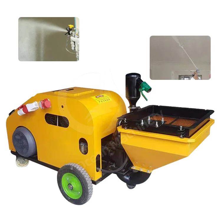 Cheap Concrete Mortar Projector Electric Spray Plaster Machine PneumaticMotor for Cement Sprayer