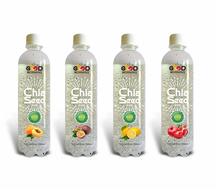 
500ml PET bottled natural chia seed drink fruity taste 